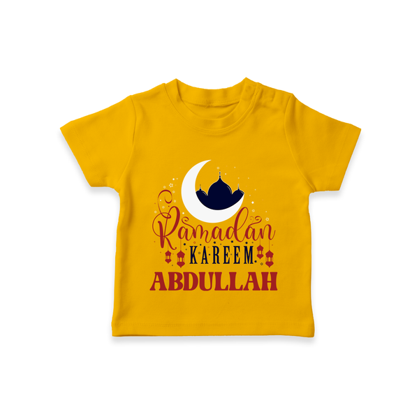 Ramadan Kareem Personalised Kids T-Shirt - CHROME YELLOW - 0-5 Months Old (Chest 17")
