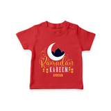 Ramadan Kareem - Ramadan Themed Customized T-Shirt For Kids With Name - RED - 0-5 Months Old (Chest 17")