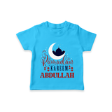 Ramadan Kareem Personalised Kids T-Shirt - SKY BLUE - 0-5 Months Old (Chest 17")