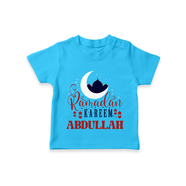 Ramadan Kareem Personalised Kids T-Shirt - SKY BLUE - 0-5 Months Old (Chest 17")