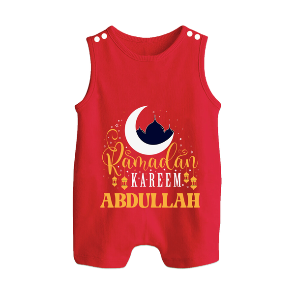 Ramadan Kareem Personalised Kids Romper Suit - RED - 0 - 5 Months Old (Chest 18")