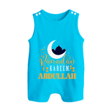 Ramadan Kareem Personalised Kids Romper Suit - SKY BLUE - 0 - 5 Months Old (Chest 18")