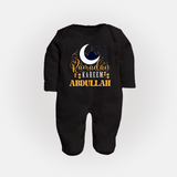 Ramadan Kareem Personalised Kids Fullbody Suit - BLACK - New Born (Chest 7.5")