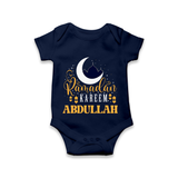 Ramadan Kareem Personalised Kids Romper - NAVY BLUE - New Born (Chest 14")