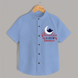 Ramadan Kareem - Ramadan Themed Customized Shirt For Kids With Name - SKY BLUE - 0 - 6 Months Old (Chest 23")