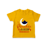 Ramadan Kareem - Ramadan Themed Customized T-Shirt For Kids With Name - CHROME YELLOW - 0-5 Months Old (Chest 17")