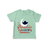 Ramadan Kareem - Ramadan Themed Customized T-Shirt For Kids With Name - MINT GREEN - 0-5 Months Old (Chest 17")