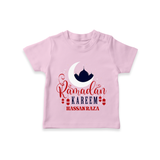 Ramadan Kareem - Ramadan Themed Customized T-Shirt For Kids With Name - PINK - 0-5 Months Old (Chest 17")