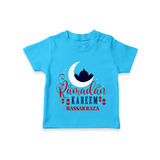 Ramadan Kareem - Ramadan Themed Customized T-Shirt For Kids With Name - SKY BLUE - 0-5 Months Old (Chest 17")