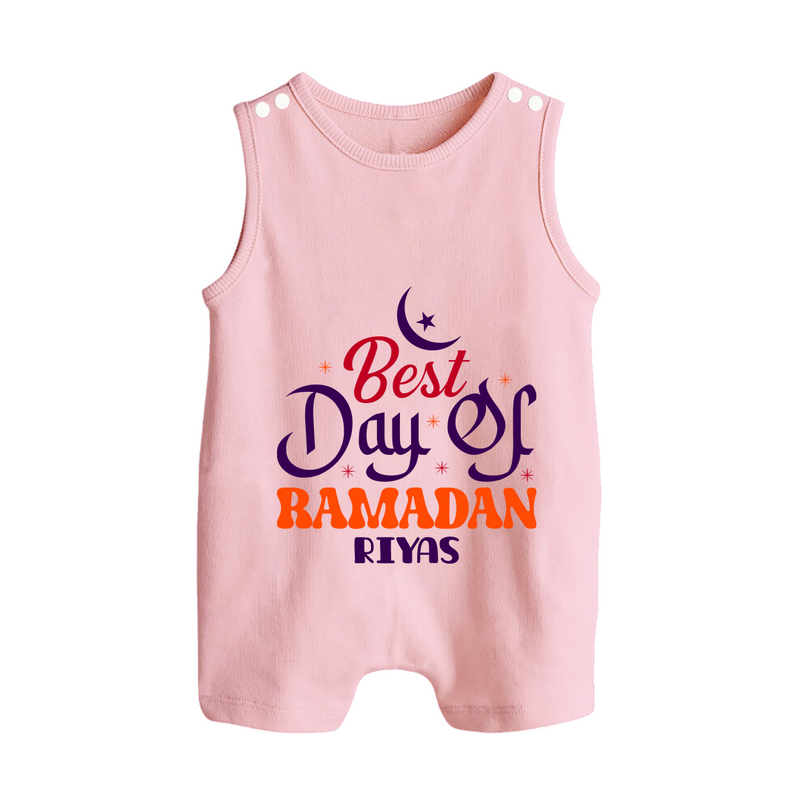 Best Day Of Ramadan - Ramadan Themed Customized Romper Suit For Babies With Name - BABY PINK - 0 - 5 Months Old (Chest 18")