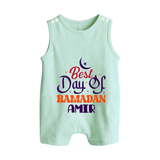 Best Day of Ramadan Personalised Kids Romper Suit - MINT GREEN - 0 - 5 Months Old (Chest 18")