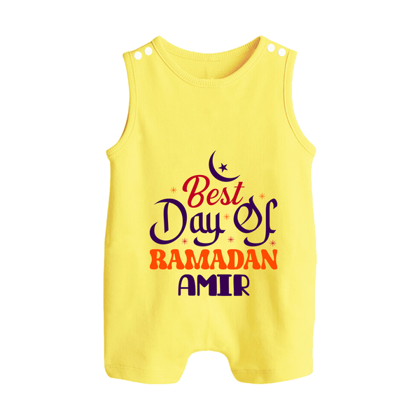 Best Day of Ramadan Personalised Kids Romper Suit - PASTEL YELLOW - 0 - 5 Months Old (Chest 18")