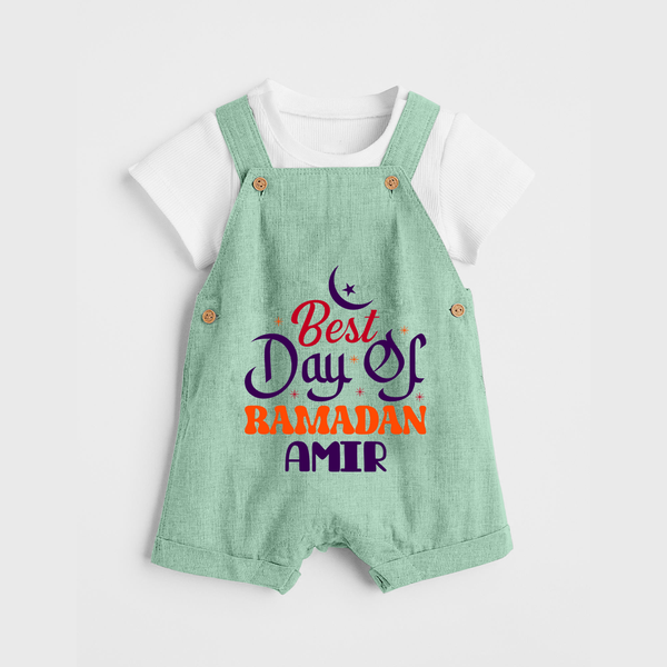 Best Day of Ramadan Personalised Kids Dungaree - MINT GREEN - 0 - 5 Months Old (Chest 18")
