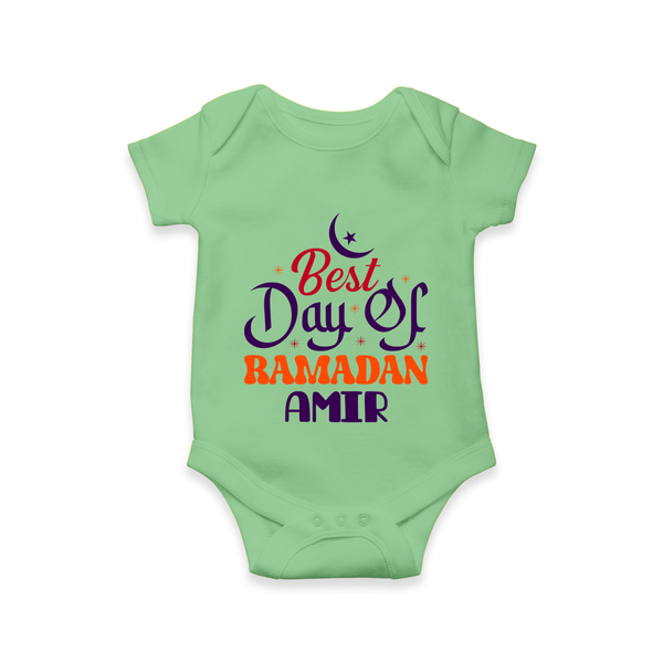 Best Day of Ramadan Personalised Kids Romper - GREEN - New Born (Chest 14")