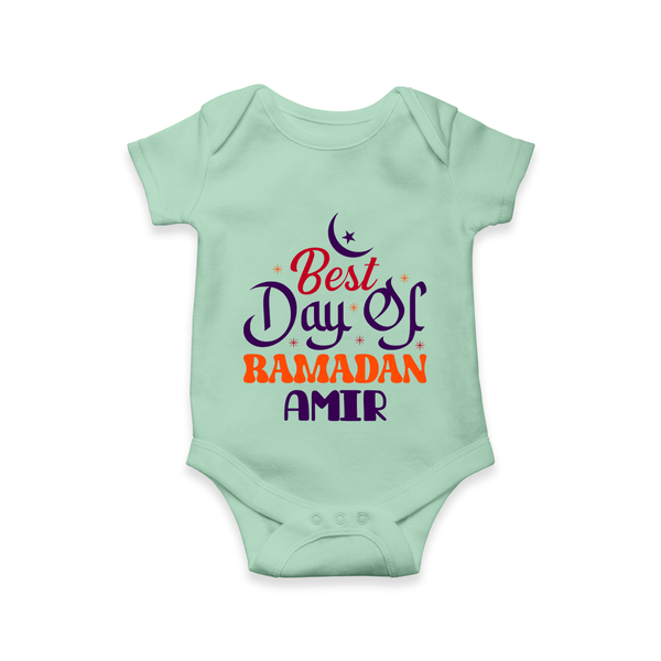 Best Day of Ramadan Personalised Kids Romper - MINT GREEN - New Born (Chest 14")