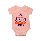Best Day of Ramadan Personalised Kids Romper - PEACH - New Born (Chest 14")