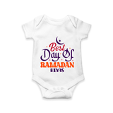 Best Day Of Ramadan - Ramadan Themed Customized Romper For Babies With Name - WHITE - 0 - 3 Months Old (Chest 16")