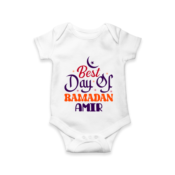 Best Day of Ramadan Personalised Kids Romper - WHITE - New Born (Chest 14")