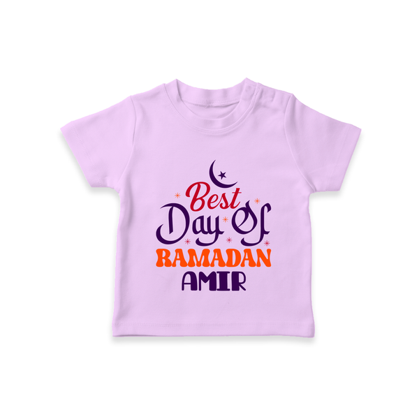 Best Day of Ramadan Personalised Kids T-Shirt - LILAC - 0-5 Months Old (Chest 17")