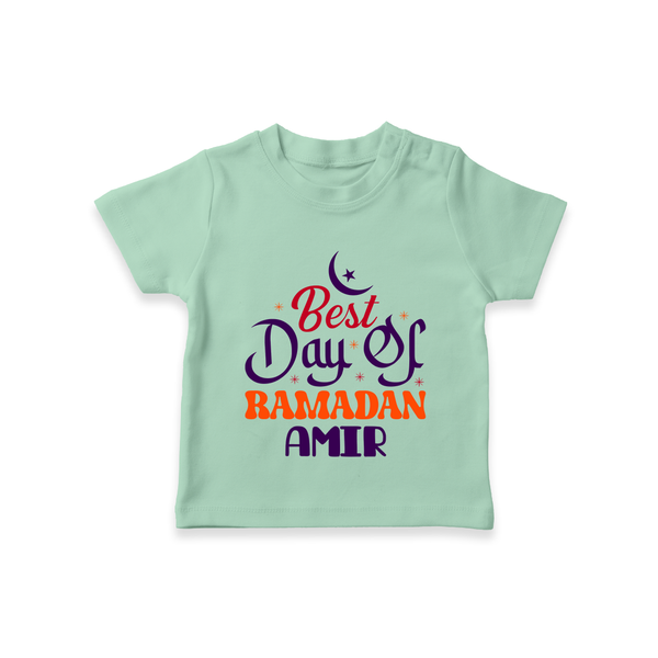 Best Day of Ramadan Personalised Kids T-Shirt - MINT GREEN - 0-5 Months Old (Chest 17")