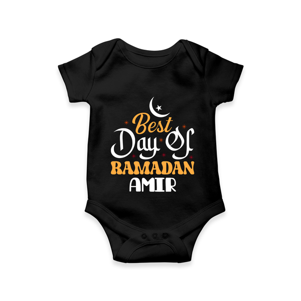 Best Day of Ramadan Personalised Kids Romper - BLACK - New Born (Chest 14")