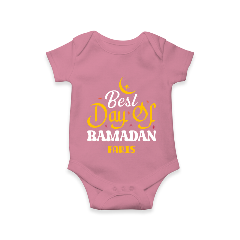 Best Day Of Ramadan - Ramadan Themed Customized Romper For Babies With Name - ONION - 0 - 3 Months Old (Chest 16")