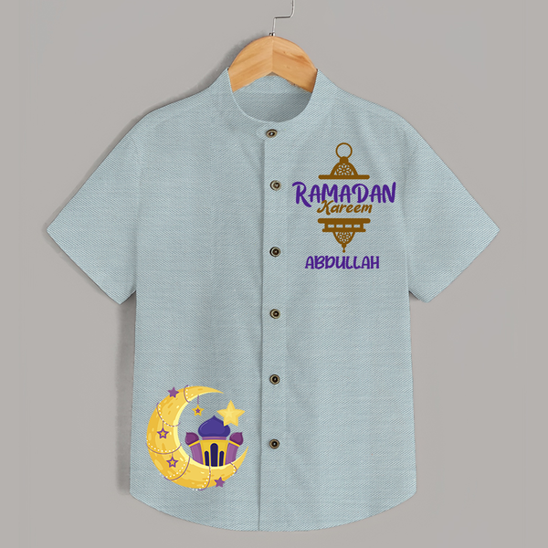 Embrace The Spirit Of Ramadan With Our Customized Shirt With Kids Name - ARCTIC BLUE - 0 - 6 Months Old (Chest 23")