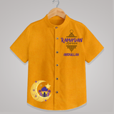 Embrace The Spirit Of Ramadan With Our Customized Shirt With Kids Name - CHROME YELLOW - 0 - 6 Months Old (Chest 23")