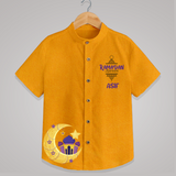 Ramadan Kareem Crescent Moon Personalised Kids Shirt - CHROME YELLOW - 0 - 6 Months Old (Chest 23")