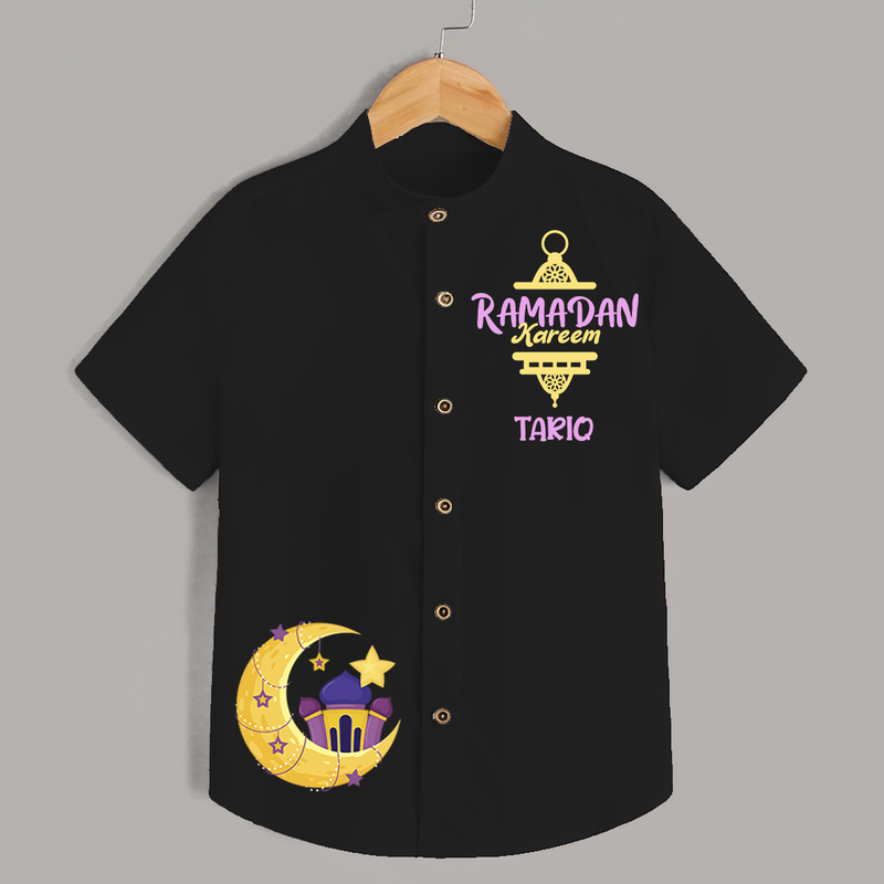 Embrace The Spirit Of Ramadan With Our Customized Shirt With Kids Name - BLACK - 0 - 6 Months Old (Chest 23")