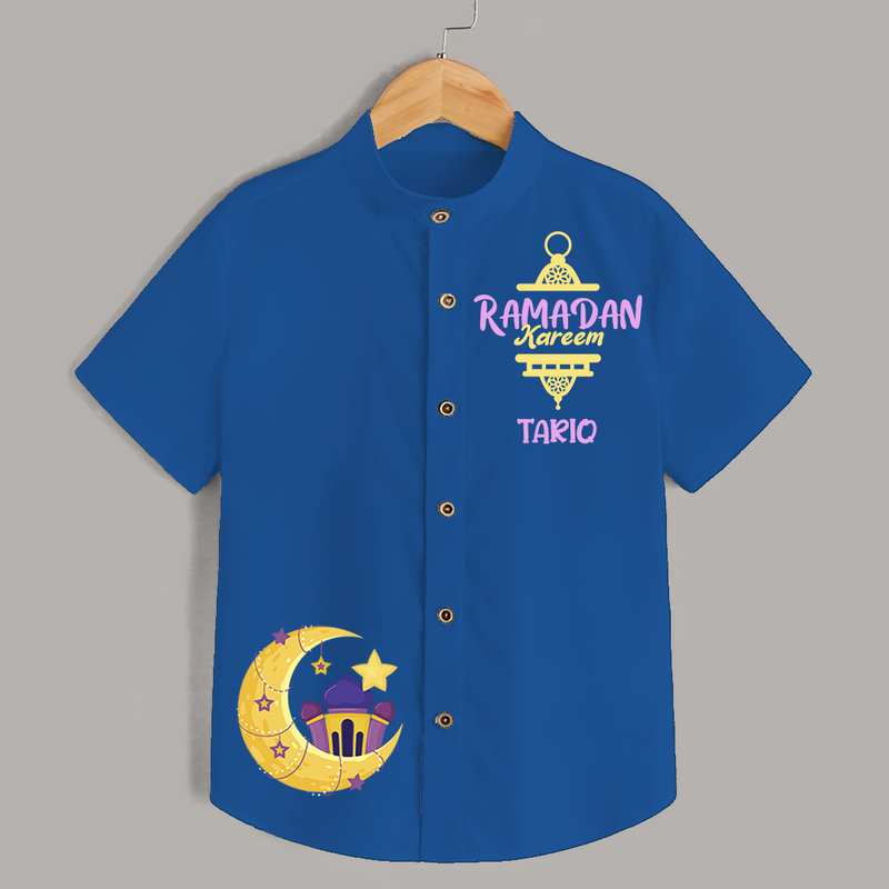 Embrace The Spirit Of Ramadan With Our Customized Shirt With Kids Name - COBALT BLUE - 0 - 6 Months Old (Chest 23")