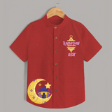 Ramadan Kareem Crescent Moon Personalised Kids Shirt - RED - 0 - 6 Months Old (Chest 23")