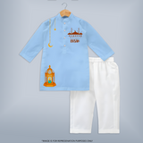 Ramadan Lantern Glow Personalised Kids Kurta with Name - BABY BLUE - 3 - 6 Months Old (Chest 24", Kurta Length 14'', Waist 19", Pant Length 14")
