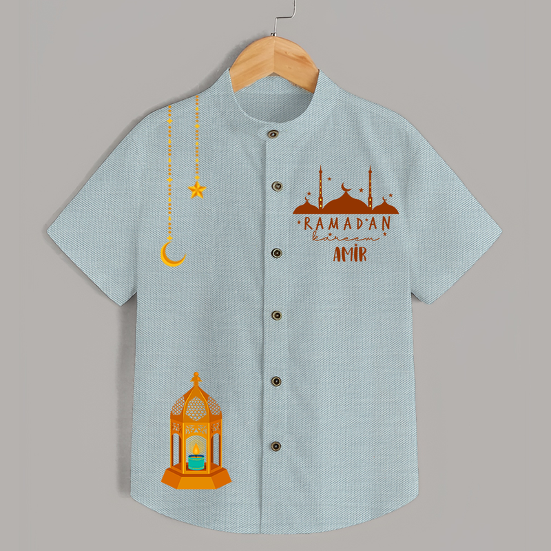 Celebrate The Blessings Of Ramadan In Style With A Customized Shirt With Kids Name - ARCTIC BLUE - 0 - 6 Months Old (Chest 23")