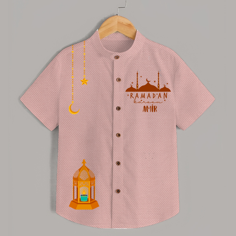 Celebrate The Blessings Of Ramadan In Style With A Customized Shirt With Kids Name - PEACH - 0 - 6 Months Old (Chest 23")