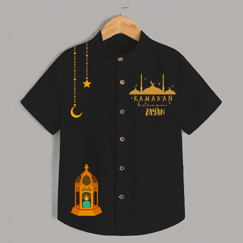 Celebrate The Blessings Of Ramadan In Style With A Customized Shirt With Kids Name - BLACK - 0 - 6 Months Old (Chest 23")