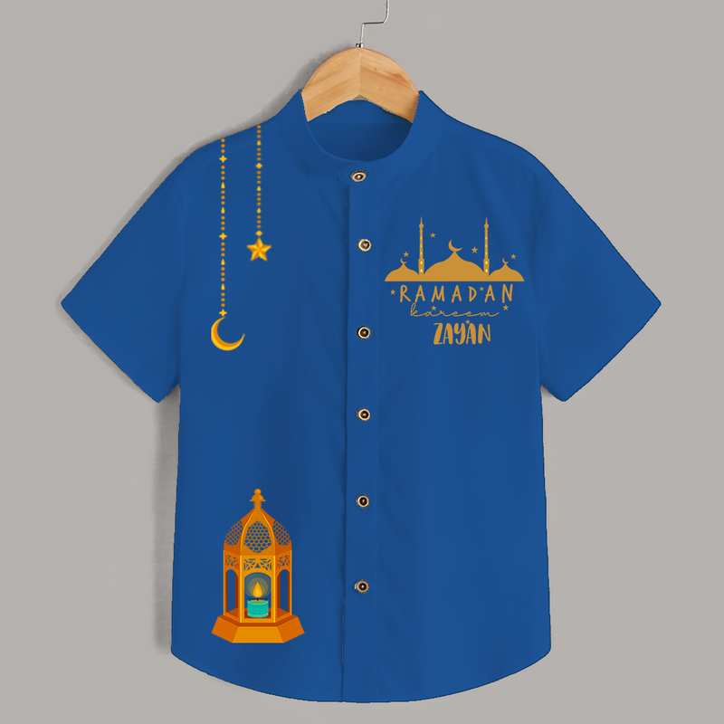 Celebrate The Blessings Of Ramadan In Style With A Customized Shirt With Kids Name - COBALT BLUE - 0 - 6 Months Old (Chest 23")