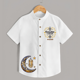 Luxury Ramadan Crescent Personalised Kids Shirt - WHITE - 0 - 6 Months Old (Chest 23")