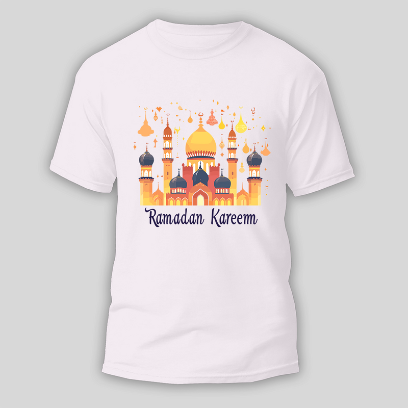 Ramadan Kareem - Crescent Moon Joy With Our T-Shirt For Adult - WHITE - S (Chest 19")