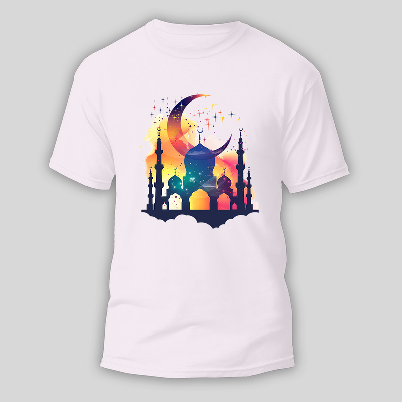 Ramadan Mubarak - Prayers and Peace With Our T-Shirt For Adult - WHITE - S (Chest 19")