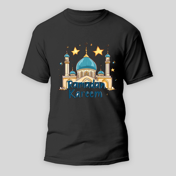 Ramadan Kareem - A Journey of Light & Faith With Our T-Shirt For Adult - BLACK - S (Chest 19")