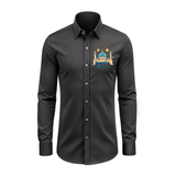 Ramadan Kareem - A Journey of Light & Faith With Our Collared Full Sleeve Shirt For Adult - BLACK - S (Chest 40")