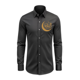 Ramadan Mubarak - The Beauty of Togetherness With Our Collared Full Sleeve Shirt For Adult - BLACK - S (Chest 40")