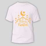 Welcome To The Month Of Ramadan - Spreading Love & Blessings With Our T-Shirt For Adult - WHITE - S (Chest 19")