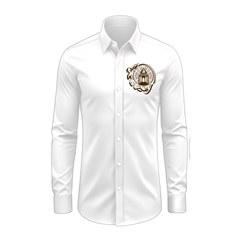 Ramadan Mubarak - A Holy Month to Remember With Our Collared Full Sleeve Shirt For Adult - WHITE - S (Chest 40")