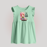 My First EID Girl version Custom Baby Frock - MINT GREEN - 0 - 3 Months Old (Chest 17")