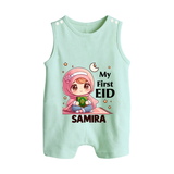 My First EID Girl version Custom Romper Suit - MINT GREEN - 0 - 5 Months Old (Chest 18")
