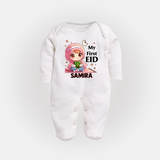 My First EID Girl version Custom Fullbody Suit - WHITE - New Born (Chest 7.5")