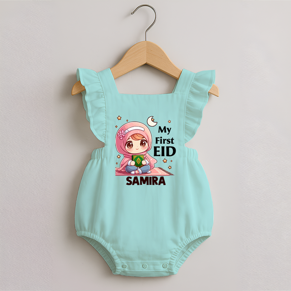 My First EID Girl version Custom Romper Frock - MINT GREEN - 0 - 3 Months Old (Chest 19")