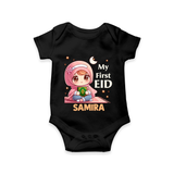 My First EID Girl version Custom Romper - BLACK - New Born (Chest 14")